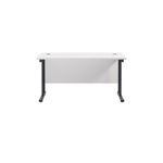 Jemini Rectangular Double Upright Cantilever Desk 1200x600x730mm White/Black KF822998