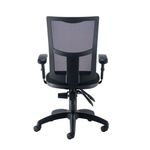 Jemini Medway High Mesh Back Operator Chair Adjustable Arms Black KF823018