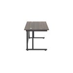 Jemini Rectangular Double Upright Cantilever Desk 1200x800x730mm Dark Walnut/Black KF823025