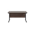 Jemini Rectangular Double Upright Cantilever Desk 1200x800x730mm Dark Walnut/Black KF823025
