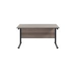 Jemini Rectangular Double Upright Cantilever Desk 1200x800x730mm Grey Oak/Black KF823032