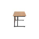 Jemini Rectangular Double Upright Cantilever Desk 1200x800x730mm Nova Oak/Black KF823056