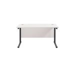Jemini Rectangular Double Upright Cantilever Desk 1200x800x730mm White/Black KF823063