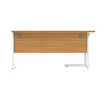 Astin Radial Left Hand SU Cantilever Desk 1600x1200x730mm Norwegian Beech/Silver KF824084