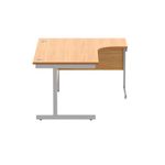 Astin Radial Right Hand SU Cantilever Desk 1600x1200x730mm Norwegian Beech/Silver KF824091