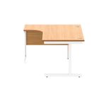Astin Radial Left Hand SU Cantilever Desk 1600x1200x730mm Norwegian Beech/Arctic White KF824107