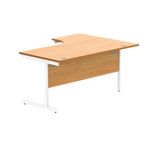 Astin Radial Left Hand SU Cantilever Desk 1600x1200x730mm Norwegian Beech/Arctic White KF824107