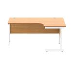 Astin Radial Right Hand SU Cantilever Desk 1600x1200x730mm Norwegian Beech/Arctic White KF824114
