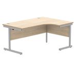 Astin Radial Right Hand SU Cantilever Desk 1600x1200x730mm Canadian Oak/Silver KF824138