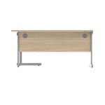 Astin Radial Right Hand SU Cantilever Desk 1600x1200x730mm Canadian Oak/Silver KF824138