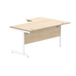 Astin Radial Left Hand SU Cantilever Desk 1600x1200x730mm Canadian Oak/Arctic White KF824145