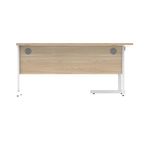Astin Radial Left Hand SU Cantilever Desk 1600x1200x730mm Canadian Oak/Arctic White KF824145