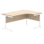 Astin Radial Right Hand SU Cantilever Desk 1600x1200x730mm Canadian Oak/Arctic White KF824152