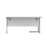 Astin Radial Left Hand SU Cantilever Desk 1600x1200x730mm Arctic White/Silver KF824169