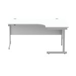 Astin Radial Right Hand SU Cantilever Desk 1600x1200x730mm Arctic White/Silver KF824176