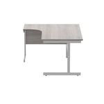 Astin Radial Left Hand SU Cantilever Desk 1600x1200x730mm Alaskan Grey Oak/Silver KF824206
