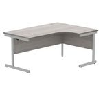 Astin Radial Right Hand SU Cantilever Desk 1600x1200x730mm Alaskan Grey Oak/Silver KF824213