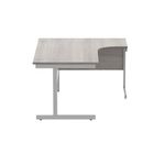 Astin Radial Right Hand SU Cantilever Desk 1600x1200x730mm Alaskan Grey Oak/Silver KF824213