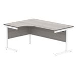 Astin Radial Left Hand SU Cantilever Desk 1600x1200x730mm Alaskan Grey Oak/Arctic White KF824220