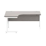 Astin Radial Left Hand SU Cantilever Desk 1600x1200x730mm Alaskan Grey Oak/Arctic White KF824220