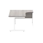 Astin Radial Right Hand SU Cantilever Desk 1600x1200x730mm Alaskan Grey Oak/Arctic White KF824237