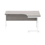 Astin Radial Right Hand SU Cantilever Desk 1600x1200x730mm Alaskan Grey Oak/Arctic White KF824237