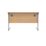 Astin Rectangular Single Upright Cantilever Desk 1200x600x730mm Norwegian Beech/Silver KF824244