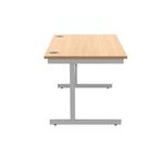 Astin Rectangular Single Upright Cantilever Desk 1200x800x730mm Norwegian Beech/Silver KF824275
