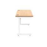 Astin Rectangular Single Upright Cantilever Desk 1200x600x730 Norwegian Beech/Arctic White KF824305