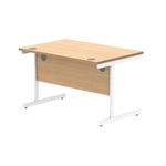 Astin Rectangular Single Upright Cantilever Desk 1200x800x730 Norwegian Beech/Arctic White KF824336