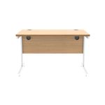 Astin Rectangular Single Upright Cantilever Desk 1200x800x730 Norwegian Beech/Arctic White KF824336