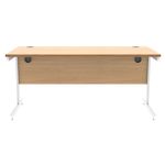 Astin Rectangular Single Upright Cantilever Desk 1600x800x730 Norwegian Beech/Arctic White KF824350