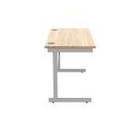 Astin Rectangular Single Upright Cantilever Desk 1200x600x730mm Canadian Oak/Silver KF824367