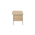 Serrion Rectangular 2 Drawer Pedestal 4 Leg Desk 1200x750x730mm Oak KF838372