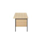Serrion Double Pedestal 4 Leg Desk 1500x750x730mm Ferrera Oak/Black KF838380