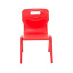 Titan One Piece Classroom Chair 435x384x600mm Red (Pack of 10) KF839132