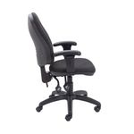 First High Back Operator Chair with T-Adjustable Arms 640x640x985-1175mm Charcoal KF839244