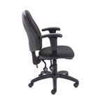 First High Back Operator Chair with T-Adjustable Arms 640x640x985-1175mm Charcoal KF839244