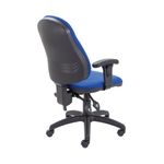 First High Back Operator Chair with T-Adjustable Arms 640x640x985-1175mm Blue KF839245