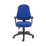 First High Back Operator Chair with T-Adjustable Arms 640x640x985-1175mm Blue KF839245