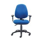 First High Back Posture Chair with Adjustable Arms 640x640x990-1160mm Blue KF839325
