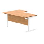 Polaris Right Hand Radial SU Cantilever Desk 1600x1200x730mm Norwegian Beech/White KF882337