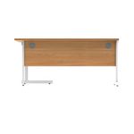Polaris Right Hand Radial SU Cantilever Desk 1600x1200x730mm Norwegian Beech/White KF882337