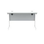 Polaris Rectangular Single Upright Cantilever Desk 1200x600x730mm Arctic White/Arctic White KF882339