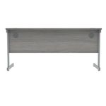 Polaris Rectangular Single Upright Cantilever Desk 1600x600x730mm Alaskan Grey Oak/Silver KF882341