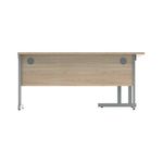 Polaris Left Hand Radial Double Upright Cantilever Desk 1600x1200x730mm Canadian Oak/Silver KF882346
