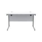 Polaris Rectangular Double Upright Cantilever Desk 1200x800x730mm Arctic White/Silver KF882347