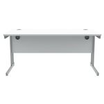 Polaris Rectangular Double Upright Cantilever Desk 1600x800x730mm Arctic White/Silver KF882349