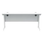 Polaris Rectangular Double Upright Cantilever Desk 1600x600x730mm Arctic White/White KF882354