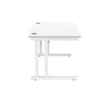 Polaris Rectangular Double Upright Cantilever Desk 1200x800x730mm Arctic White/White KF882355